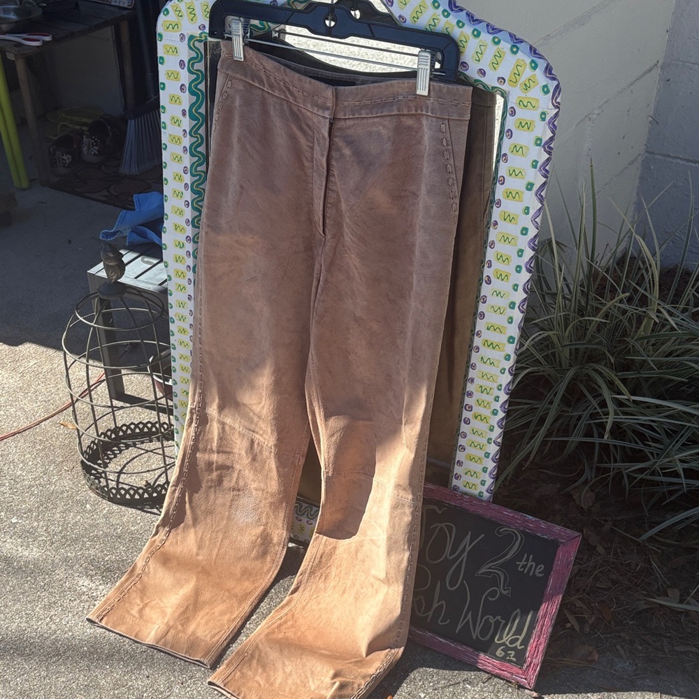Stylish Tan Leather Pants